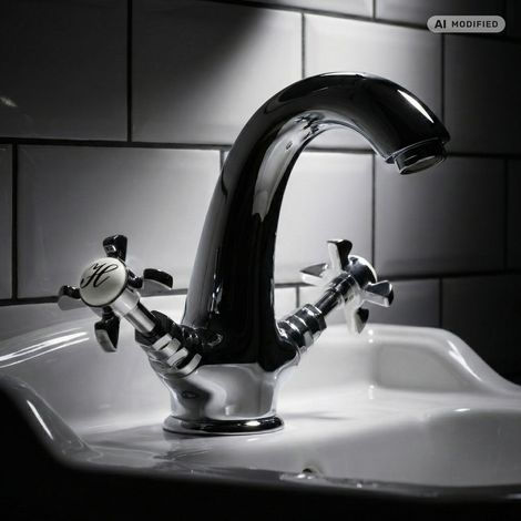 PaulGurkes Waschtischarmatur Retro Chrom Vintage englischer Stil Nostalgie Wasserhahn (1/5)