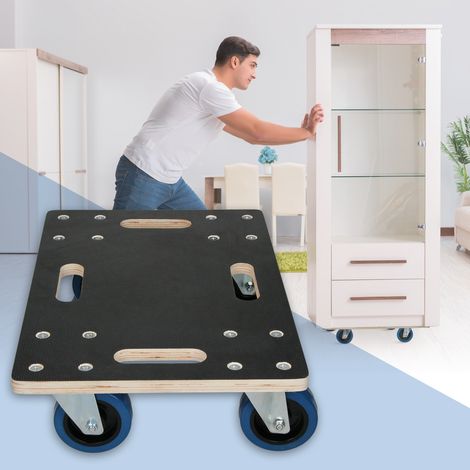 Ecd Germany – Chariot d'atelier à roulettes 35 x 50 cm – Charge max 800 kg – Roues en caoutchouc pivotantes – Pour transport d'objets lourds