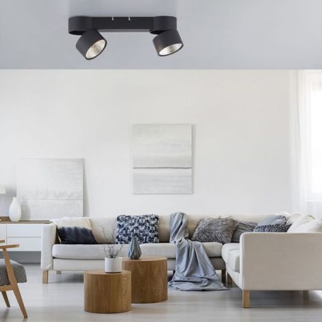 Rampe 2 Spots Nola Noir Led Puissant Et Dimmable (1/5)