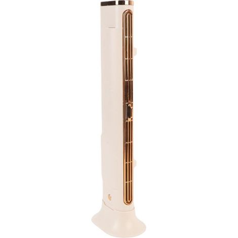 Ventilatore a torre compatto senza pale - Ricaricabile tramite USB per un raffreddamento rapido - Utilizzabile in orizzontale e in verticale su scrivania e pavimento - Per casa e ufficio - Beige (1/5)