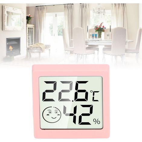 Thermohygromètre électronique domestique de précision à affichage numérique haute définition LX8101 (rose) (1/5)