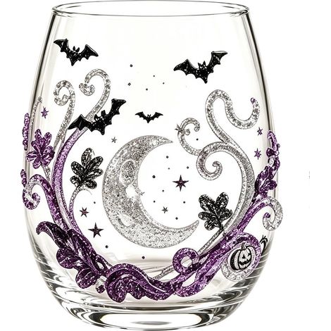 Mundgeblasenes Whiskyglas, Halloween-Design (1/2)