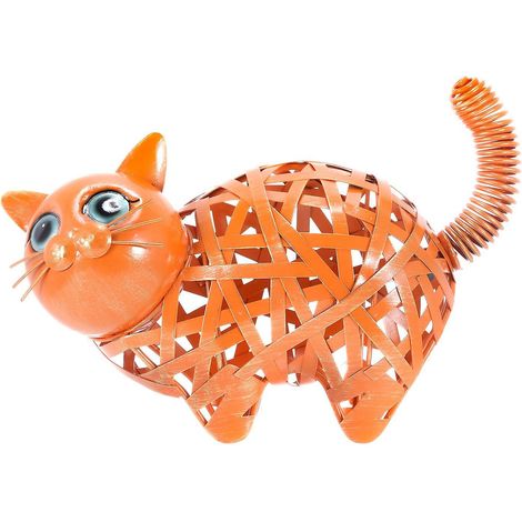 Tomfeel Geflochtene Katzenskulptur Modernes Eisenornament Kreativ geflochtene Figur Handgefertigtes Kunsthandwerk Spezialität (1/5)
