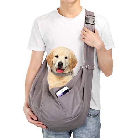 Sac de Transport en Bandoulière pour Animal de Compagnie, Sac de Transport Sécurisé pour Animaux Domestiques, Plus Grand pour Convenir aux Chiens et Chats de Taille Moyenne, Charge Maximum 13 kg (1/4)