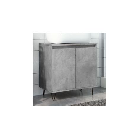 Armoire de bain gris béton 58x33x60 bois d'ingénierie (1/5)