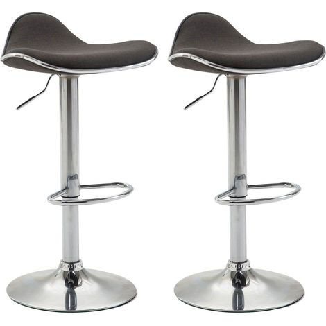 Set di 2 sgabelli da bar seduta ergonomica in tessuto grigio scuro piede a tromba in metallo 100004410