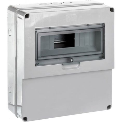 Leerer Gebäudeverteilerkasten 12 Mod.3 Steckdosen ohne Löcher grau EC69004
