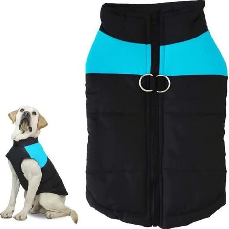 Manteau d'hiver pour Chien - Imperméable - Rembourré - Noir - Gilet Coupe-Vent (1/4)