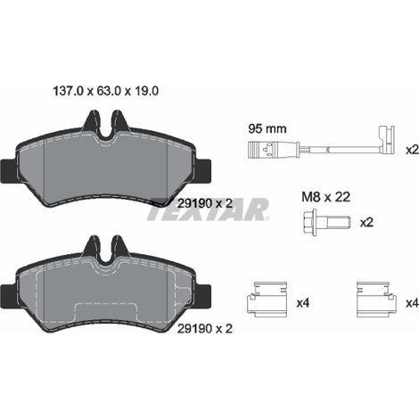 Kit de plaquettes de frein, frein à disque Textar 2919001 DODGE 0044206920