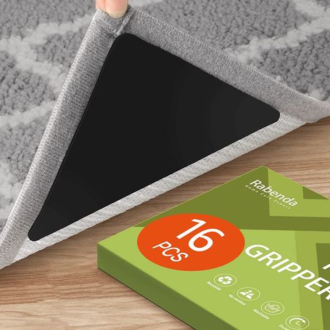Ruban Antidérapant Pour Tapis - Adhésif Double Face Réutilisable Pour Sol Dur - Pour Parquet Et Carrelage - 12 Pièces (1/5)