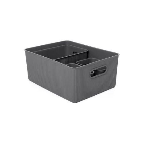 Tatay Set 4 cestas 15L+5L+2X1,5L Baobab Gris antracita (1/4)