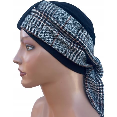 Turbante de mujer con fajín Carmen 512, cómodo y elegante, confeccionado en viscosa de punto. (1/5)