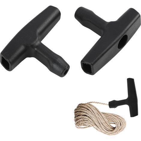 2 Poignée de lanceur - Accessoire de démarrage - Forme T ergonomique - Pour tondeuse et débroussailleuse - Noir - 7,4x3,5cm (1/5)