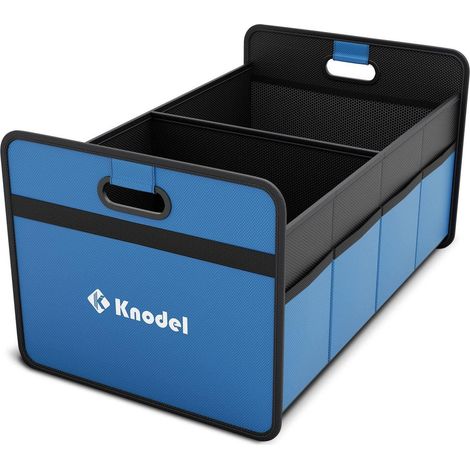 Organisateur de coffre pliable 56cm bleu avec compartiments et poignées renforcées (1/5)