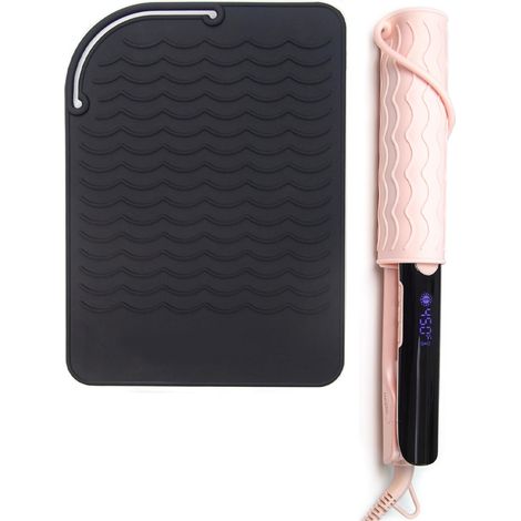 (27.719CM)Tapis en silicone résistant à la chaleur, idéal pour les lisseurs,tapis de rangement de voyage, convient aux outils de coiffure (1/5)