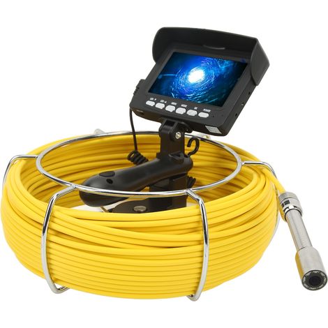 Caméra d'égout portable de 17 mm avec écran de 4,3 pouces et câble de 30 m – Équipement d'inspection de canalisations pour machine de débouchage (1/5)