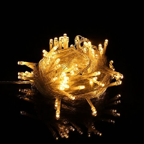 Guirlande lumineuse LED solaire blanc chaud 7 m 50 LED 8 modes blanc chaud 7 m50 14 × 7 × 9 cm 160 g – Livraison gratuite