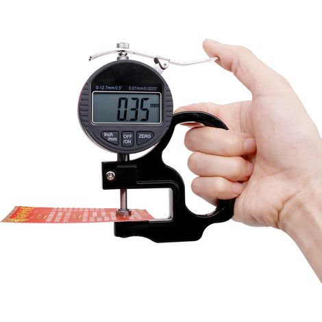 Micromètre de mesure d'épaisseur 0‑12,7 mm à affichage numérique, outil de mesure pour papier et film, précision de 0,01 mm (1/5)