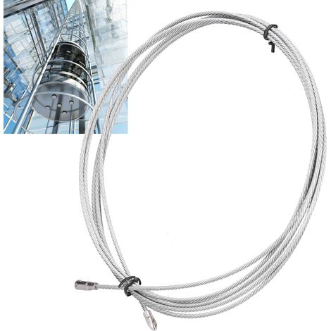 Câble en acier inoxydable de 10 m pour grues à tour d'ascenseur, câble multibrins en acier pur (1/5)