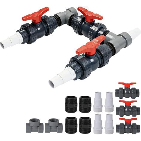 Kit bypass de piscine 50 mm, raccord de piscine avec tuyaux de 32 mm et 38 mm, kit de bypass (1/5)