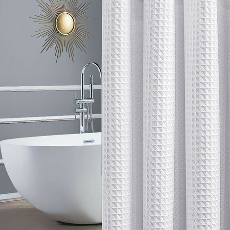 Rideau de douche, Ecran de douche, Paroi de douche, Antibactérien lavable, 180 x 180cm, Poinçonnage interdit (1/5)