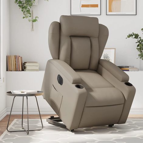 Relaxsessel mit Aufstehhilfe Elektrisch Cappuccino Kunstleder