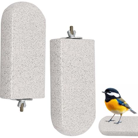 2 Pièces Perchoir Pierre Volcanique, Perchoirs pour Cages à Oiseaux (1/5)