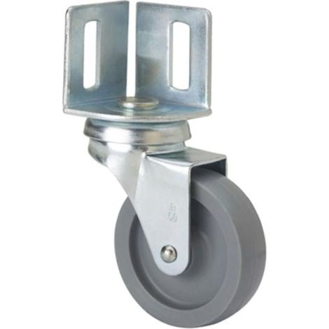 Roulette pivotante d'angle Ø 60 mm – Charge maximale 40 kg – Polypropylène gris – Pour petits meubles et présentoirs – Alex