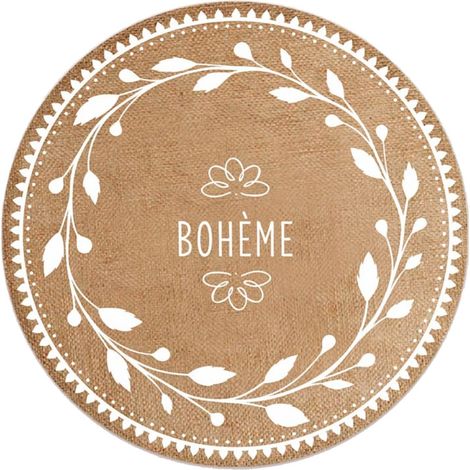 Set de table rond en toile de jute Bohème (1/2)