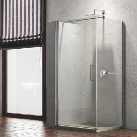 Ogomondo box doccia angolare cristallo 8 mm battente e lato fisso misure l100xp100xh200 cm sx - confezione 1 (1/2)