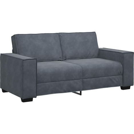 Canapé 2 places gris foncé 180 x 78 x 84 cm velours (1/5)