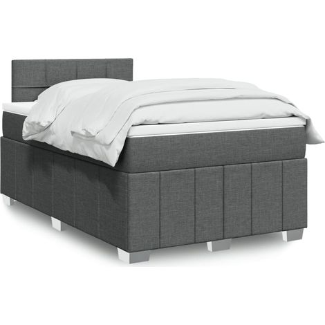 Boxspringbett mit Matratze Dunkelgrau 120x190 cm Stoff