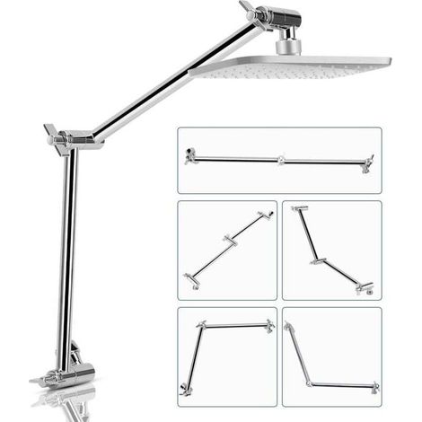 Braccio doccia, accessori di estensione per doccia in acciaio inox per tubo di prolunga del soffione doccia (argento)