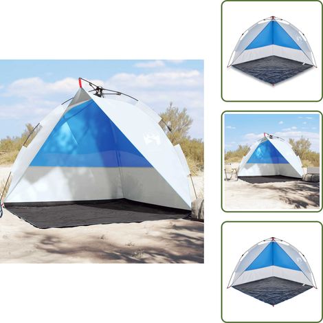 Tente de camping - vidaXL Tente de plage bleu azuré libération rapide imperméable - Tente pliable (1/5)
