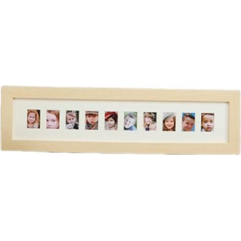 Cadre photo pour enregistrement de croissance des enfants, carte d'identité de campus étudiant, décoration de bureau, peut contenir une photo taille 2,5 x 3,5 cm (couleur : bûche, taille : 43 (1/4)