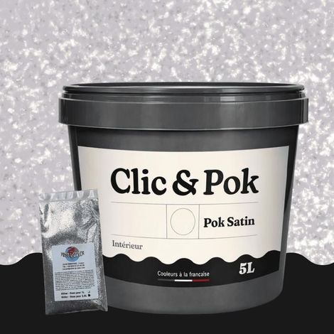 Peinture Effet Pailleté pour Murs & Plafonds - POK PAILLETTE - 5L - Lilas Parme (1/4)