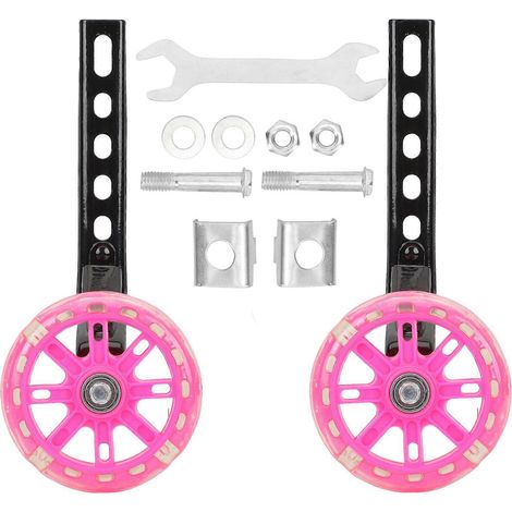 2 roues auxiliaires pour vélo enfant, roues d'apprentissage lumineuses compatibles avec les vélos de 12 à 20 pouces (1/5)