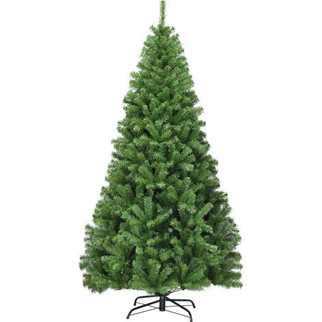 COSTWAY Albero di Natale 180/225 cm, Albero di Natale Artificiale con 1000/1346 Rami Densi e Base in Metallo con Cuscinetto Antiscivolo, Albero di Natale Folto per Casa, Ufficio e Negozio (180 cm) (1/5)