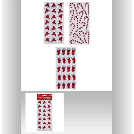Glitzersticker rot weiß 10X20 -