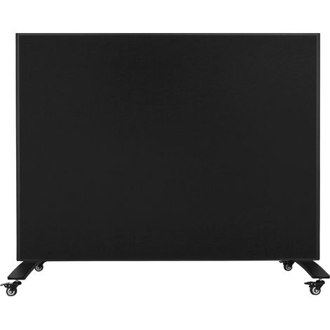 Cloison mobile - Panneau acoustique / tableau blanc - 160x120 cm - Noir / Blanc