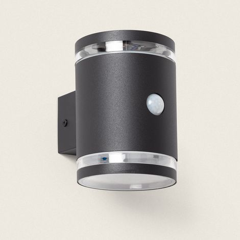 Applique da Parete per Esterni Solare LED Alluminio con Sensore di Movimento Draco Nero