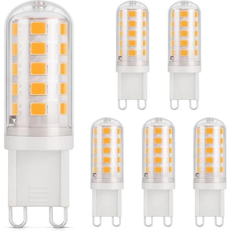 Ampoule LED G9 3W, équivalen 40W halogène, Blanc chaud 2700K, 410lm, CRI 85, 230V, Économie d'énergie, Culot G9 Standard, 6 Pièces (1/5)