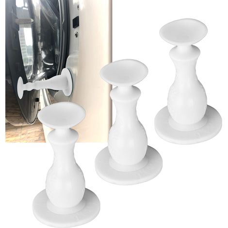 Titre pour portes : Sangle de fixation flexible pour machine à laver à chargement frontal en caoutchouc blanc, 8.5x5.2x3.3cm, 3 pièces (1/5)