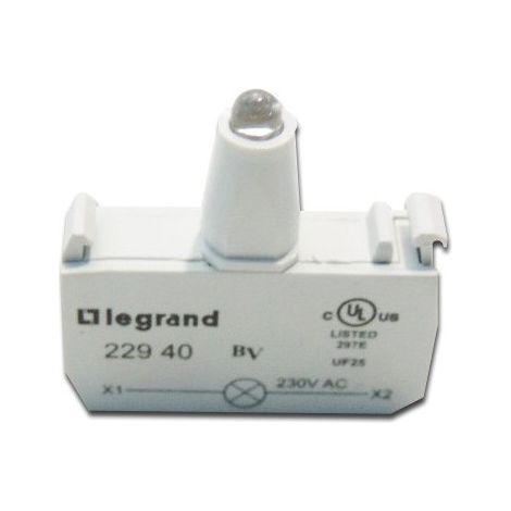 Tete lumineuse LED blanche 230V pour bloc bouton à vis Acs OSMOZ LEGRAND 022940 (1/2)