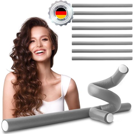 PAPILOTTEN Lockenwickler 10x Grau Papilottenwickler Locken Friseurbedarf (1/4)