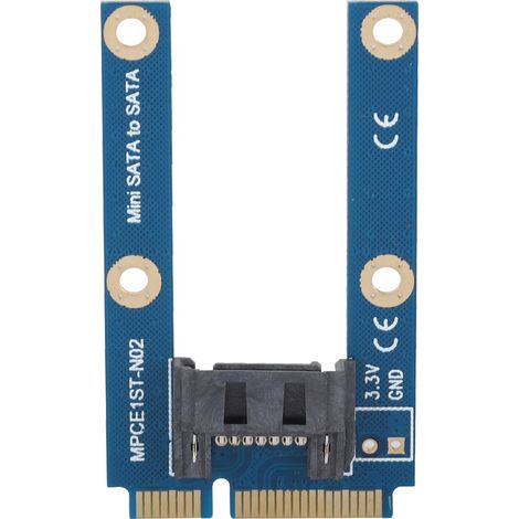 Adaptateur mSATA vers SATA, convertisseur 7 broches pour disque mini PCIe, câble d'extension horizontal (1/2)