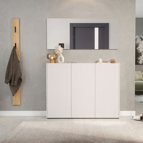 Garderobenset 3-teilig in Beige mit Eiche mit 1 Garderobenpaneel, Modern, LAPUA-01 (1/5)