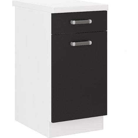 Küchen Unterschrank 40 cm für das Modell „Omega 240 Schwarz + Weiss“ (1/4)