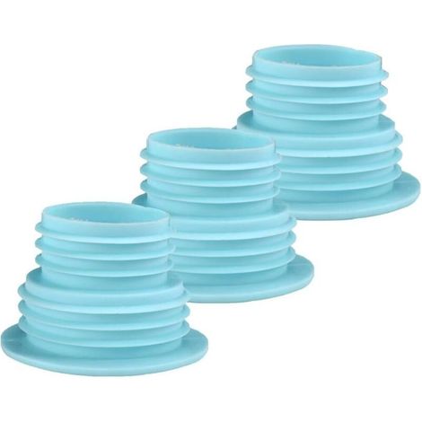 Joints de désodorisant pour lave-linge, cuisine, salle de bain, en silicone durable (lot de 3) (bleu clair) (1/4)