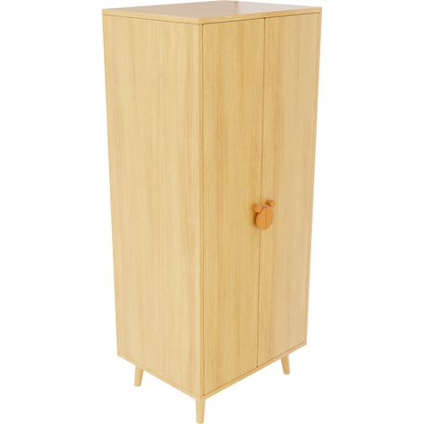 Armario con puertas dobles 70 x 55 x 168 cm MDF color madera con cajones y patas altas (1/5)